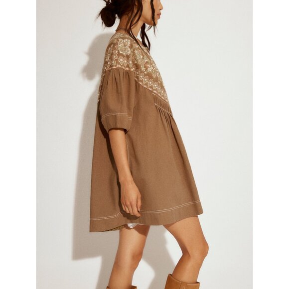 FREE PEOPLE Orson Mini Dress / Army Combo - Picture 3 of 6